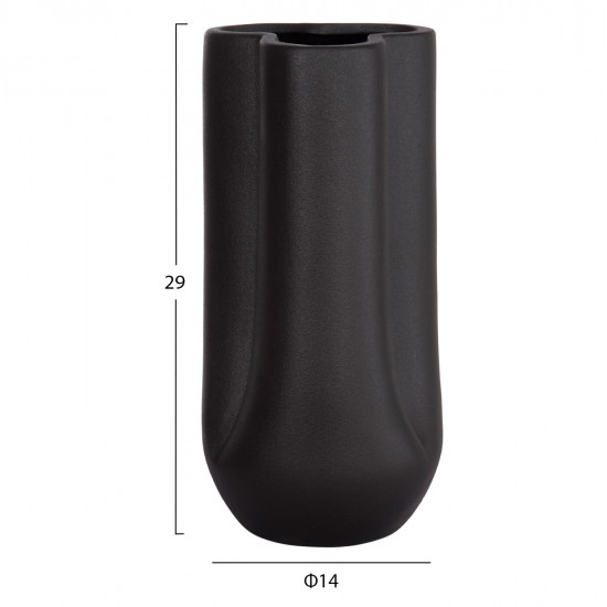 ΕΠΙΤΡΑΠΕΖΙΟ ΚΕΡΑΜΙΚΟ ΔΙΑΚΟΣΜΗΤΙΚΟ GLAΖΕ HM4612.02 ΜΑΥΡΟ ΜΑΤ Φ14x29Υεκ