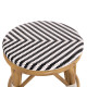 ΣΚΑΜΠΟ ΑΛΟΥΜΙΝΙΟΥ CHINO HM6285.03 BAMBOO LOOK-TEXTILENE ΛΕΥΚΟ-ΜΑΥΡΟ Φ36x46Υεκ.
