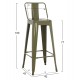 ΣΚΑΜΠΟ BAR ME ΠΛΑΤΗ ΜΕΤΑΛΛΙΚΟ MELITA-PRO HM8643.43 DARK OLIVE GREEN 42x42x100Υεκ.