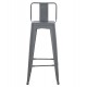 ΣΚΑΜΠΟ BAR ME ΠΛΑΤΗ ΜΕΤΑΛΛΙΚΟ MELITA-PRO HM8643.50 ΓΚΡΙ 42x42x100Υεκ.