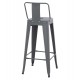 ΣΚΑΜΠΟ BAR ME ΠΛΑΤΗ ΜΕΤΑΛΛΙΚΟ MELITA-PRO HM8643.50 ΓΚΡΙ 42x42x100Υεκ.