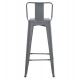 ΣΚΑΜΠΟ BAR ME ΠΛΑΤΗ ΜΕΤΑΛΛΙΚΟ MELITA-PRO HM8643.50 ΓΚΡΙ 42x42x100Υεκ.
