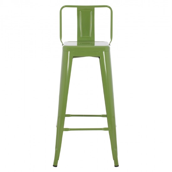 ΣΚΑΜΠΟ BAR ME ΠΛΑΤΗ ΜΕΤΑΛΛΙΚΟ MELITA-PRO HM8643.53 LIGHT OLIVE GREEN 42x42x100Υεκ.