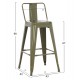 ΣΚΑΜΠΟ ΜΠΑΡ ΜΕΣΑΙΟΥ ΥΨΟΥΣ ΜΕΤΑΛΛΙΚΟ MELITA-PRO HM8574.43 DARK OLIVE GREEN 43x43x88Υεκ.