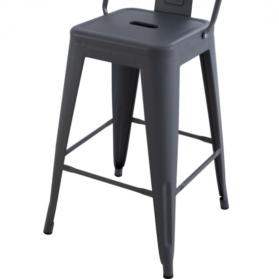ΣΚΑΜΠΟ ΜΠΑΡ ΜΕΣΑΙΟΥ ΥΨΟΥΣ ΜΕΤΑΛΛΙΚΟ MELITA-PRO HM8574.50 ΓΚΡΙ 43x43x88Υεκ.