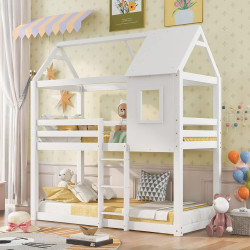ΠΑΙΔΙΚΗ ΚΟΥΚΕΤΑ ΣΠΙΤΑΚΙ  τ.MONTESSORI HOOD HM705.03 ΞΥΛΟ ΠΕΥΚΟΥ ΣΕ ΛΕΥΚΟ ΓΙΑ ΣΤΡΩΜΑΤΑ 190x90εκ