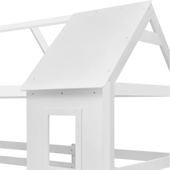 ΠΑΙΔΙΚΗ ΚΟΥΚΕΤΑ ΣΠΙΤΑΚΙ  τ.MONTESSORI HOOD HM705.03 ΞΥΛΟ ΠΕΥΚΟΥ ΣΕ ΛΕΥΚΟ ΓΙΑ ΣΤΡΩΜΑΤΑ 190x90εκ