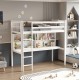 ΠΑΙΔΙΚH KOYKETA τ.MONTESSORI ΜΕ ΓΡΑΦΕΙΟ & ΒΙΒΛΙΟΘΗΚΗ LIBRO HM708.03 ΞΥΛΟ ΠΕΥΚΟΥ ΛΕΥΚΟ- 90x190εκ