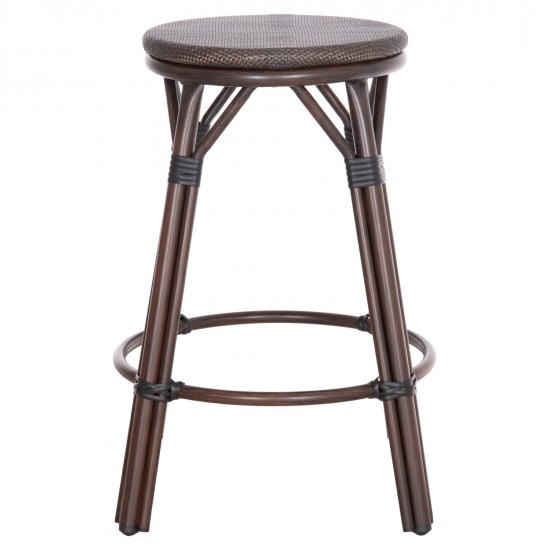 ΣΚΑΜΠΟ ΑΛΟΥΜΙΝΙΟΥ ΜΕΣ.ΥΨΟΥΣ CHINO HM6286.01 BAMBOO LOOK & TEXTILENE ΚΑΦΕ 43x43x65Υεκ