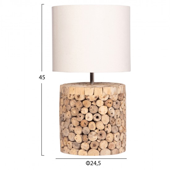 ΕΠΙΤΡΑΠΕΖΙΟ ΚΥΛΙΝΔΡΙΚΟ ΦΩΤΙΣΤΙΚΟ TWIGGY HM4427 DRIFTWOOD & ΜΠΕΖ ΚΑΠΕΛΟ Φ24.5x45Υεκ.