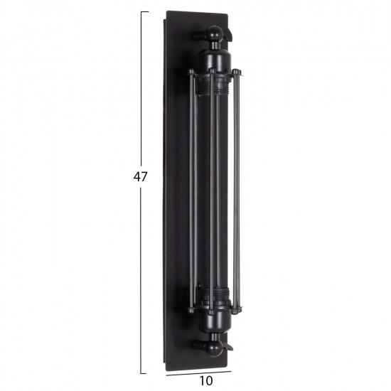 ΑΠΛΙΚΑ ΤΟΙΧΟΥ 2ΦΩΤΗ BEACON HM4463 ΜΕΤΑΛΛΟ ΣΕ ΜΑΥΡΟ 10x10x47Υεκ.