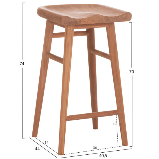 ΣΚΑΜΠΟ ΜΠΑΡ BOLMAR HM18108 ΞΥΛΟ ΤΕΑΚ ΣΕ ΦΥΣΙΚΟ 40.5x44x74Υεκ.