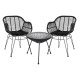 ΣΕΤ ΤΡΑΠΕΖΑΡΙΑΣ 3ΤΜΧ HM11871 ΜΕΤΑΛΛΟ & RATTAN ΣΕ ΜΑΥΡΟ ΧΡΩΜΑ
