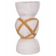 ΔΙΑΚΟΣΜΗΤΙΚΟ ΒΑΖΟ ΔΑΠΕΔΟΥ MAYNARD HM4672.02L TERRACOTTA ΛΕΥΚΟ--RATTAN Φ32x62.5Υεκ.