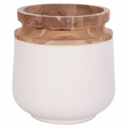 ΔΙΑΚΟΣΜΗΤΙΚΟ ΒΑΖΟ ΔΑΠΕΔΟΥ LINTER HM4662.02L FIBER CEMENT ΛΕΥΚΟ--ΞΥΛΟ ΤΕΑΚ Φ41x47Υεκ.