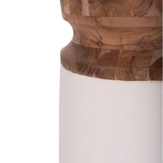 ΔΙΑΚΟΣΜΗΤΙΚΟ ΒΑΖΟ ΔΑΠΕΔΟΥ LINTER HM4662.02S FIBER CEMENT ΛΕΥΚΟ--ΞΥΛΟ ΤΕΑΚ Φ34x60Υεκ.