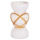 ΔΙΑΚΟΣΜΗΤΙΚΟ ΒΑΖΟ ΔΑΠΕΔΟΥ MAYNARD HM4672.02S TERRACOTTA ΛΕΥΚΟ--RATTAN Φ27.5x50Υεκ