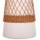 ΒΟΗΘΗΤΙΚΟ ΤΡΑΠΕΖΙ ΣΤΡΟΓΓΥΛΟ DELIA HM18167.02 FIBER CEMENT ΛΕΥΚΟ & RATTAN Φ40x45Υεκ