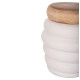 ΣΚΑΜΠΟ PUFFAT HM18172.02 FIBER CEMENT ΛΕΥΚΟ- ΞΥΛΟ TEAK TOP Φ45x46Υεκ.