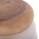 ΣΚΑΜΠΟ PUFFAT HM18172.02 FIBER CEMENT ΛΕΥΚΟ- ΞΥΛΟ TEAK TOP Φ45x46Υεκ.