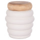 ΣΚΑΜΠΟ PUFFAT HM18172.02 FIBER CEMENT ΛΕΥΚΟ- ΞΥΛΟ TEAK TOP Φ45x46Υεκ.
