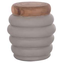ΣΚΑΜΠΟ PUFFAT HM18172.03 FIBER CEMENT ΓΚΡΙ- ΞΥΛΟ TEAK TOP Φ45x46Υεκ.