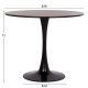 ΤΡΑΠΕΖΙ ΣΤΡΟΓΓΥΛΟ BROLIN HM18141.02 MDF TOP-ΒΑΣΗ ΜΕΤΑΛΛΙΚΗ--ΜΑΥΡΟ Φ90x73Υεκ