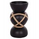 ΔΙΑΚΟΣΜΗΤΙΚΟ ΒΑΖΟ ΔΑΠΕΔΟΥ MAYNARD HM4672.01S TERRACOTTA ΜΑΥΡΟ-RATTAN Φ27.5x50Υ