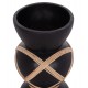 ΔΙΑΚΟΣΜΗΤΙΚΟ ΒΑΖΟ ΔΑΠΕΔΟΥ MAYNARD HM4672.01S TERRACOTTA ΜΑΥΡΟ-RATTAN Φ27.5x50Υ