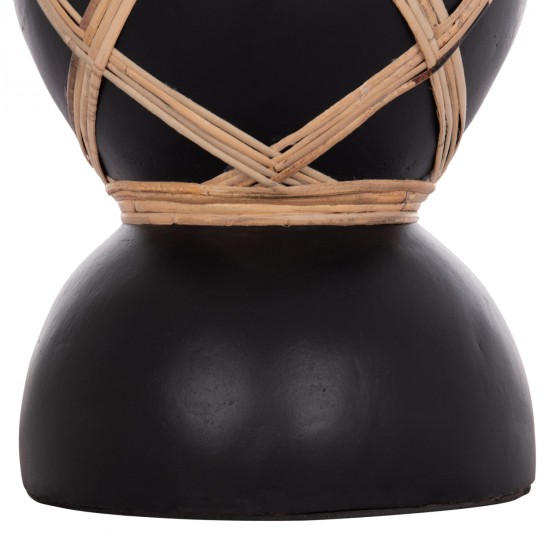 ΔΙΑΚΟΣΜΗΤΙΚΟ ΒΑΖΟ ΔΑΠΕΔΟΥ MAYNARD HM4672.01S TERRACOTTA ΜΑΥΡΟ-RATTAN Φ27.5x50Υ