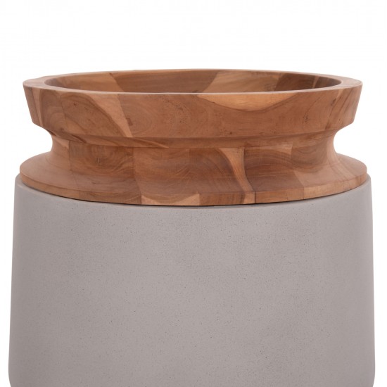 ΔΙΑΚΟΣΜΗΤΙΚΟ ΒΑΖΟ ΔΑΠΕΔΟΥ LINTER HM4662.03L FIBER CEMENT ΓΚΡΙ--ΞΥΛΟ ΤΕΑΚ Φ41x47Υ