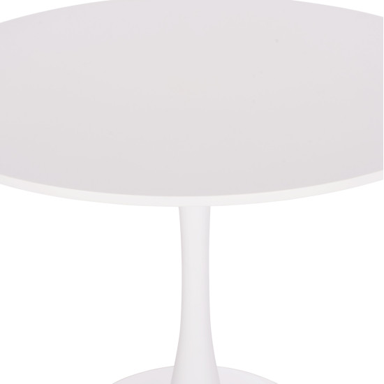 ΤΡΑΠΕΖΙ ΣΤΡΟΓΓΥΛΟ BROLIN HM18141.01 MDF TOP-ΒΑΣΗ ΜΕΤΑΛΛΙΚΗ--ΛΕΥΚΟ Φ90x73Υεκ