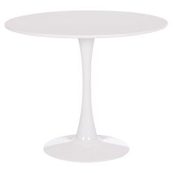 ΤΡΑΠΕΖΙ ΣΤΡΟΓΓΥΛΟ BROLIN HM18141.01 MDF TOP-ΒΑΣΗ ΜΕΤΑΛΛΙΚΗ--ΛΕΥΚΟ Φ90x73Υεκ