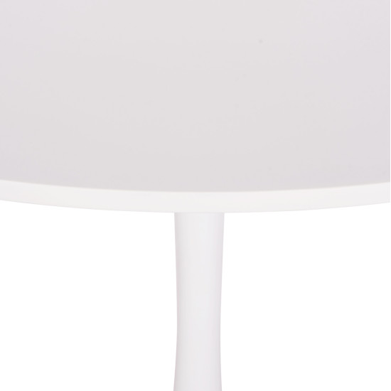 ΤΡΑΠΕΖΙ ΣΤΡΟΓΓΥΛΟ BROLIN HM18141.01 MDF TOP-ΒΑΣΗ ΜΕΤΑΛΛΙΚΗ--ΛΕΥΚΟ Φ90x73Υεκ