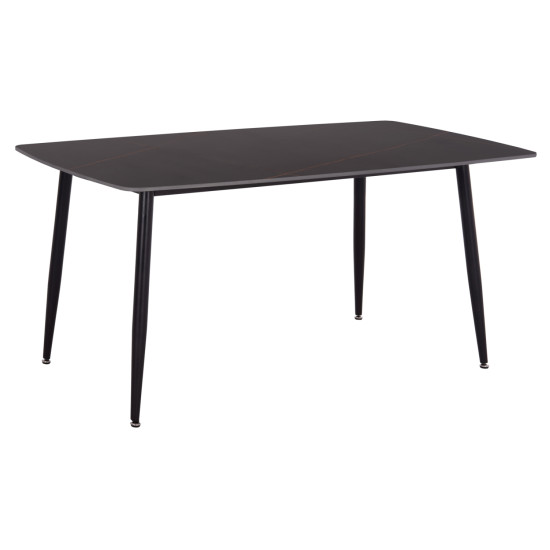 ΤΡΑΠΕΖΙ RAVEN HM18150.02 ΚΕΡΑΜΙΚΟ TOP ΜΕ ΟΨΗ ΜΑΥΡΟ ΜΑΡΜΑΡΟ 160x80x74Υεκ.