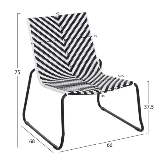 ΣΕΤ LOUNGE 3TMX ΕΞ.ΧΩΡΟΥ PONY HM21193 ΜΕΤΑΛΛΟ ΣΕ ΓΚΡΙ--ΣΥΝΘ.RATTAN ΣΕ ΛΕΥΚΟ-ΜΑΥΡΟ
