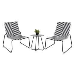 ΣΕΤ LOUNGE 3TMX ΕΞ.ΧΩΡΟΥ PONY HM21193 ΜΕΤΑΛΛΟ ΣΕ ΓΚΡΙ--ΣΥΝΘ.RATTAN ΣΕ ΛΕΥΚΟ-ΜΑΥΡΟ