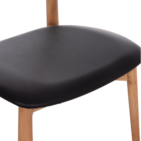 KΑΡΕΚΛΑ ΤΡΑΠΕΖΑΡΙΑΣ SEKAN HM18245.04 RUBBERWOOD-ΜΑΥΡΟ PU 60x54x72Υεκ