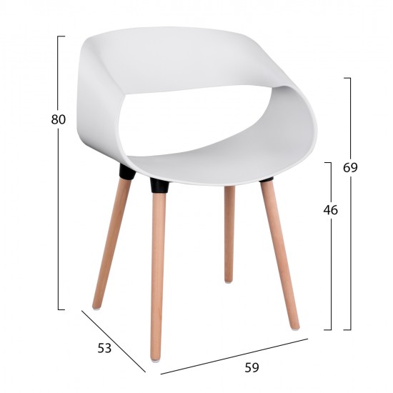 ΣΕΤ ΤΡΑΠΕΖΑΡΙΑΣ 5ΤΜΧ MAGGIE HM21186 MDF TOP & ΠΟΛΥΠΡΟΠΥΛΕΝΙΟ ΣΕ ΛΕΥΚΟ ΧΡΩΜΑ