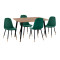 ΣΕΤ ΤΡΑΠΕΖΑΡΙΑΣ 5ΤΜΧ ALIZA HM11196.03 MDF TOP-ΒΕΛΟΥΔΟ ΚΥΠΑΡΙΣΣΙ & ΜΕΤΑΛΛΟ ΜΑΥΡΟ