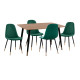 ΣΕΤ ΤΡΑΠΕΖΑΡΙΑΣ 5ΤΜΧ ALIZA HM11196.03 MDF TOP-ΒΕΛΟΥΔΟ ΚΥΠΑΡΙΣΣΙ & ΜΕΤΑΛΛΟ ΜΑΥΡΟ