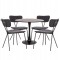 ΣΕΤ ΤΡΑΠΕΖΑΡΙΑΣ 5ΤΜΧ BROLIN HM21200 MDF TOP & ΜΕΤΑΛΛΟ ΜΑΥΡΟ-ΣΚΟΥΡΟ ΓΚΡΙ ΥΦΑΣΜΑ