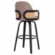 ΣΚΑΜΠΟ ΜΠΑΡ ΠΕΡΙΣΤΡΕΦΟΜΕΝΟ BECKER HM18251.03 PLYWOOD ΜΑΥΡΟ--ΚΑΦΕ ΥΦΑΣΜΑ 50x52x100Υ
