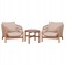 LOUNGE ΣΕΤ SANJI HM21214 ΤΡΑΠΕΖΙ & 2 ΠΟΛΥΘΡΟΝΕΣ--ΞΥΛΟ ΑΚΑΚΙΑΣ-ΑΛΟΥΜΙΝΙΟ-ΣΧΟΙΝΙ