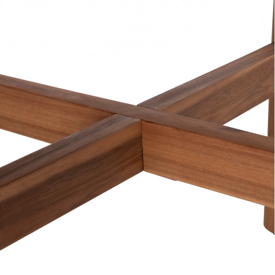 LOUNGE ΣΕΤ SANJI HM21214 ΤΡΑΠΕΖΙ & 2 ΠΟΛΥΘΡΟΝΕΣ--ΞΥΛΟ ΑΚΑΚΙΑΣ-ΑΛΟΥΜΙΝΙΟ-ΣΧΟΙΝΙ