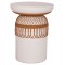 ΒΟΗΘΗΤΙΚΟ ΤΡΑΠΕΖΙ PRILEP HM18159.02 FIBER CEMENT ΛΕΥΚΟ & RATTAN--Φ60x76,5Υεκ