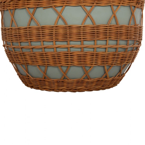ΤΡΑΠΕΖΙ ΣΑΛΟΝΙΟΥ VILHENA HM18165 FIBER CEMENT ΠΡΑΣΙΝΟ-RATTAN ΦΥΣΙΚΟ Φ56x47Υεκ.