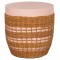 ΒΟΗΘΗΤΙΚΟ ΤΡΑΠΕΖΙ VILHENA HM18166 FIBER CEMENT ΡΟΖ-RATTAN ΦΥΣΙΚΟ Φ44.5x45Υεκ.