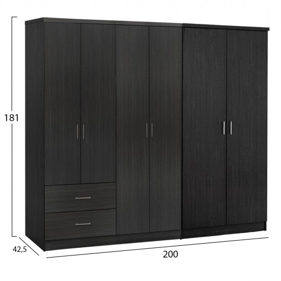 ΝΤΟΥΛΑΠΑ 6ΦΥΛΛΗ BLAKELY HM21235.01 ΜΕΛΑΜΙΝΗ ΧΡΩΜΑ ZEBRANO 201x43x181Υεκ