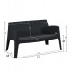 ΚΑΝΑΠΕΣ 2-ΘΕΣΙΟΣ ΠΟΛΥΠΡΟΠΥΛΕΝΙΟΥ SLEEK HM6366.02 ΧΡΩΜΑ ΜΑΥΡΟ 133x68x73Υεκ.